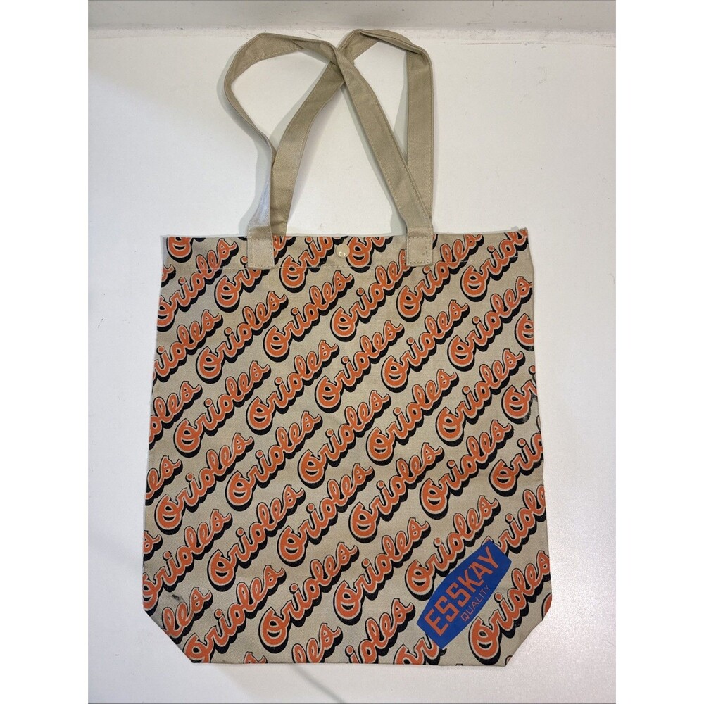 Vtg New Baltimore Orioles Canvas Tote Bag Esskay Quality 14x13x3.5"